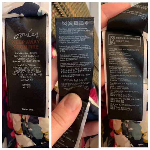 Joules Women's Fieldcoat Tweed Coat - Picture 16 of 16